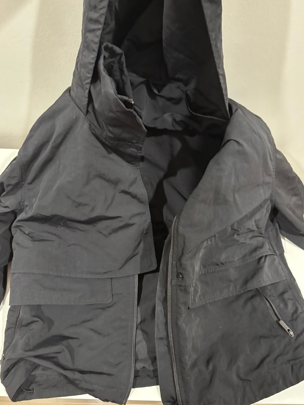 lululemon athletica Black Hooded Raincoat